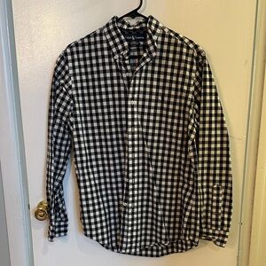 Ralph Lauren Men's Black and White Plaid Shirt